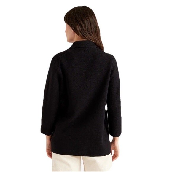 New Quince Black Organic Cotton Knit Sweater Blazer Size Small Retail $198 - Picture 5 of 13
